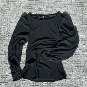 White House black market, long sleeve dress shirt with sheer sleeves